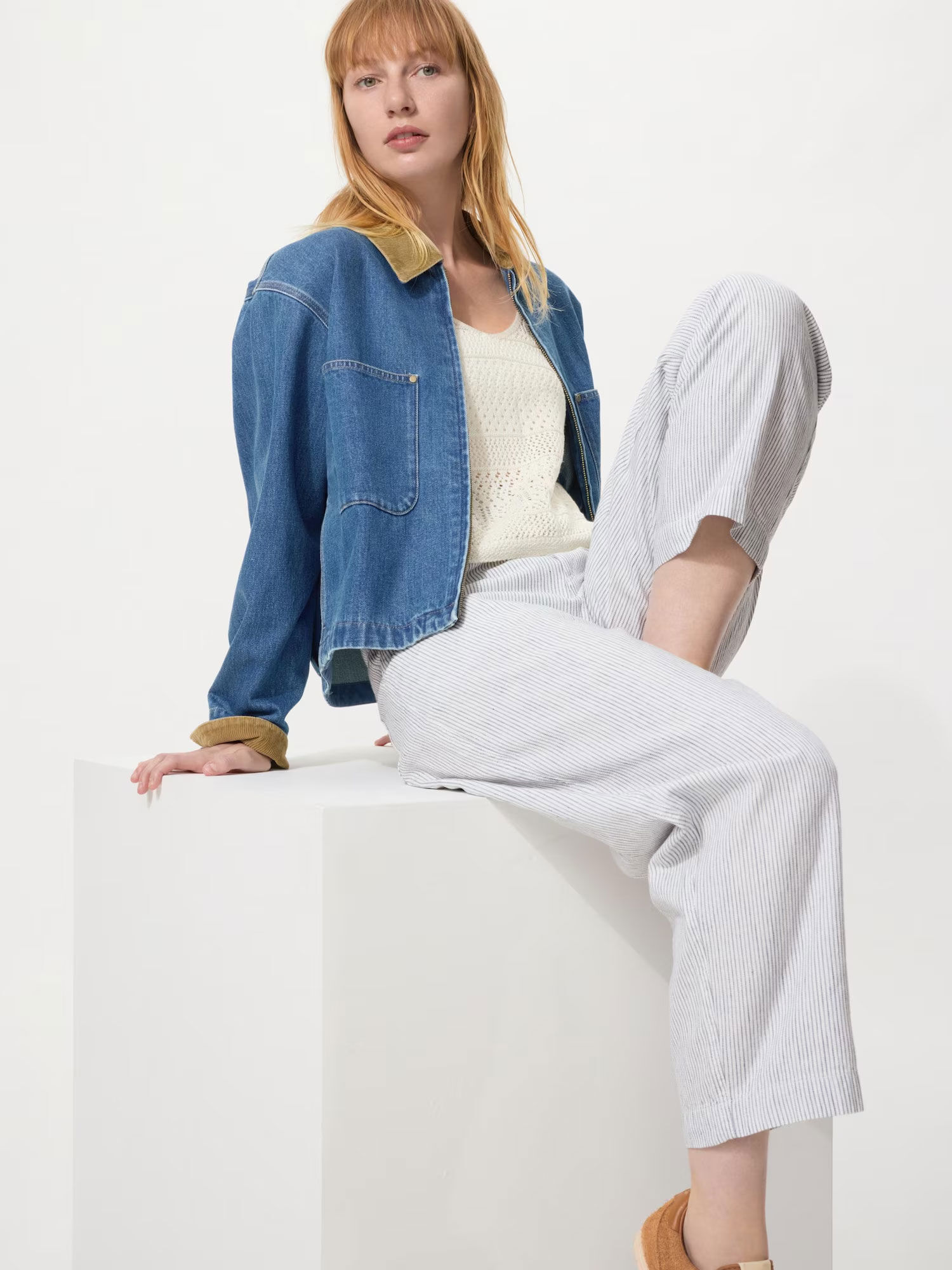 Womens Linen Cotton Tapered Pants