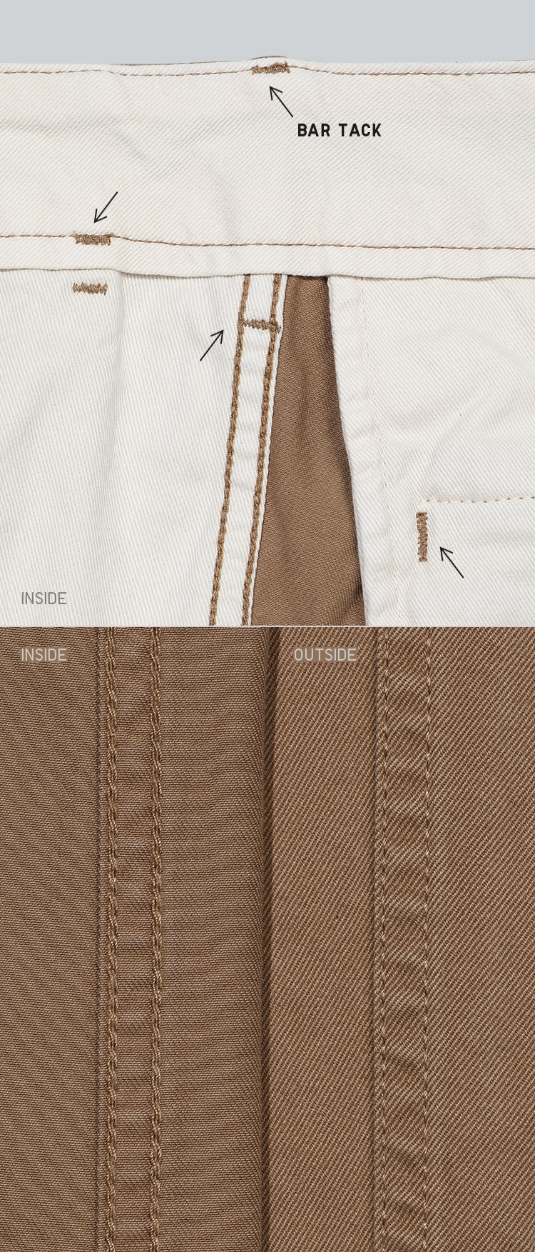 The foundation of the sturdy construction is invisible on the outer surface