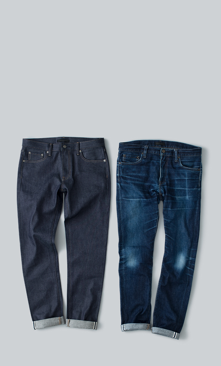 STRETCH SELVEDGE JEANS: STRETCHY YET AGE LIKE TRADITIONAL DENIM