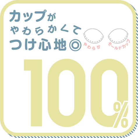 カップがやわらかくてつけ心地◎ 100%