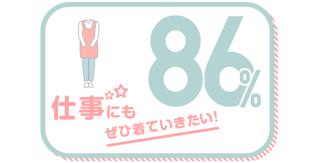 仕事にもぜひ着ていきたい！ 86%