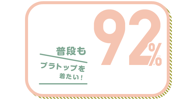 普段もブラトップを着たい！ 92%