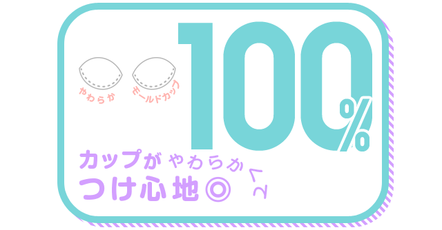 カップがやわらかくてつけ心地◎ 100%