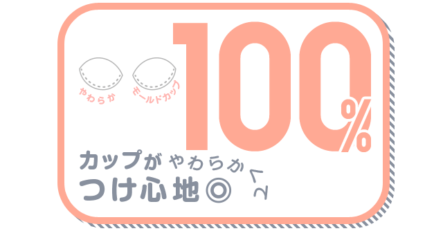 カップがやわらかくてつけ心地◎ 100%