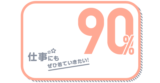 仕事にもぜひ着ていきたい！ 90%