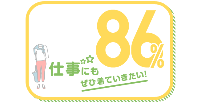 仕事にもぜひ着ていきたい！ 86%