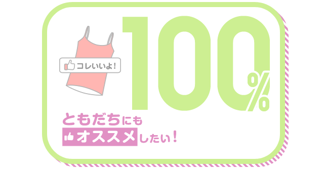 ともだちにもオススメしたい！ 100%