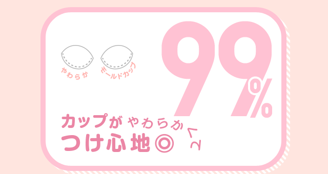 カップがやわらかくてつけ心地◎ 99%