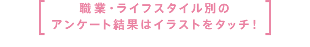 職業・ライフスタイル別の アンケート結果はイラストをタッチ！