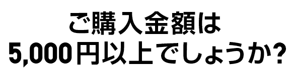 ご購入金額は5,000円以上でしょうか？