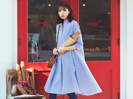 エクストラファインコットンAラインワンピース レギンスと合わせて。