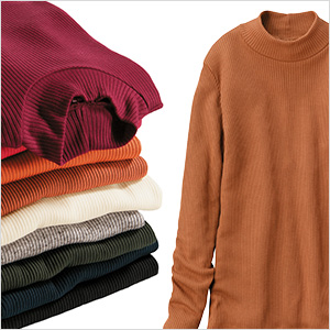 リブハイネックT