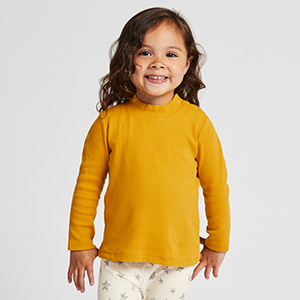 BABY リブハイネックT