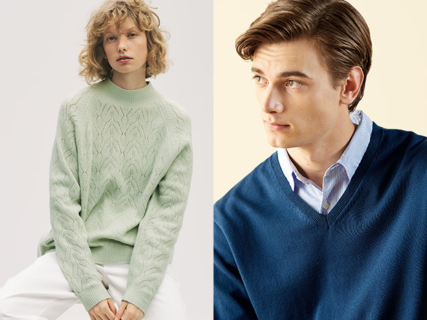 明るいカラーと軽やかな肌ざわり。 春の新作ニット