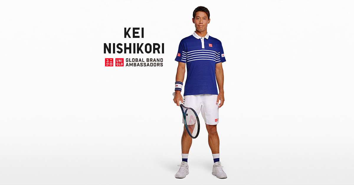 錦織選手着用デザイン UNIQLO ロゴ入り ジャージ 黒