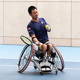 国枝選手が自ら実技指導する場面もあり、子どもたちは貴重な体験をすることができました。