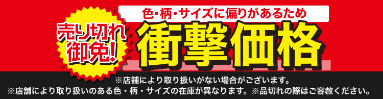 売り切れ御免!衝撃価格