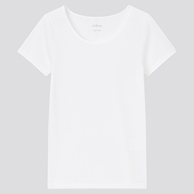 AIRism Cotton Blend Short-Sleeve Scoop Neck T-Shirt