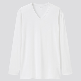 Men AIRism V Neck Long Sleeved T-Shirt