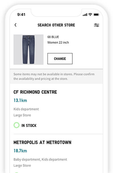 Confirm in-store availability
