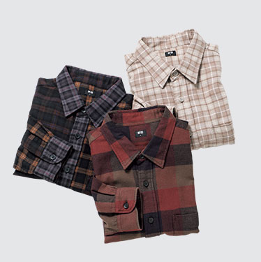 Men Flannel Checked Long-Sleeve Shirt