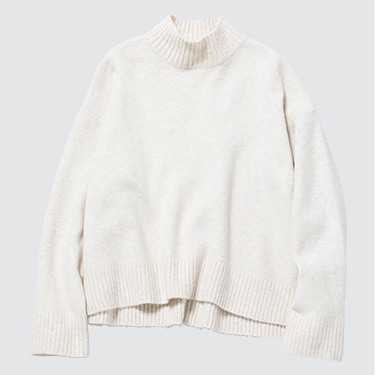 Women Souffle Yarn Mock Neck Sweater