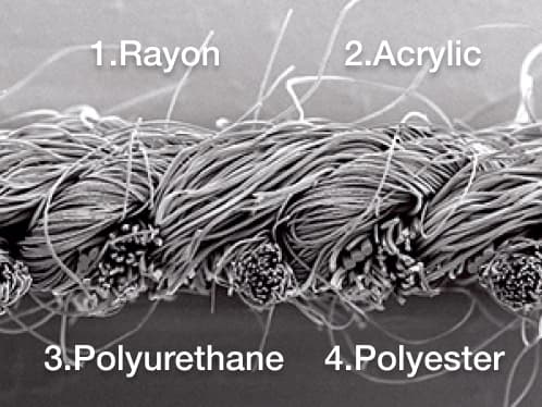 1.Rayon 2.Acrylic 3.Polyurethane 4.Polyester