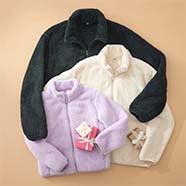 FLUFFY FLEECE ZIPPED JACKET
