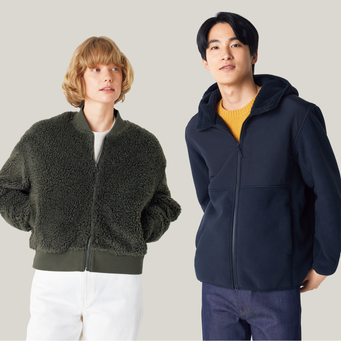 防風アウターフリースリブブルゾン 防風アウターフリースパーカ