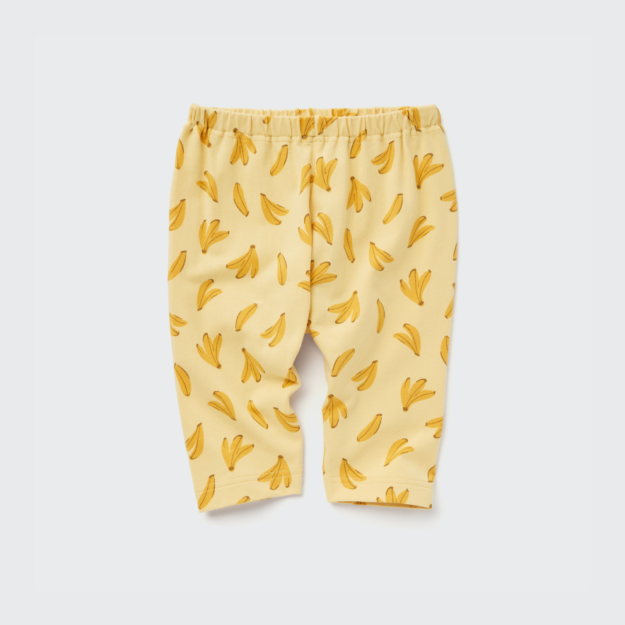 Leggings Relax Taglio Corto Stampa Banane