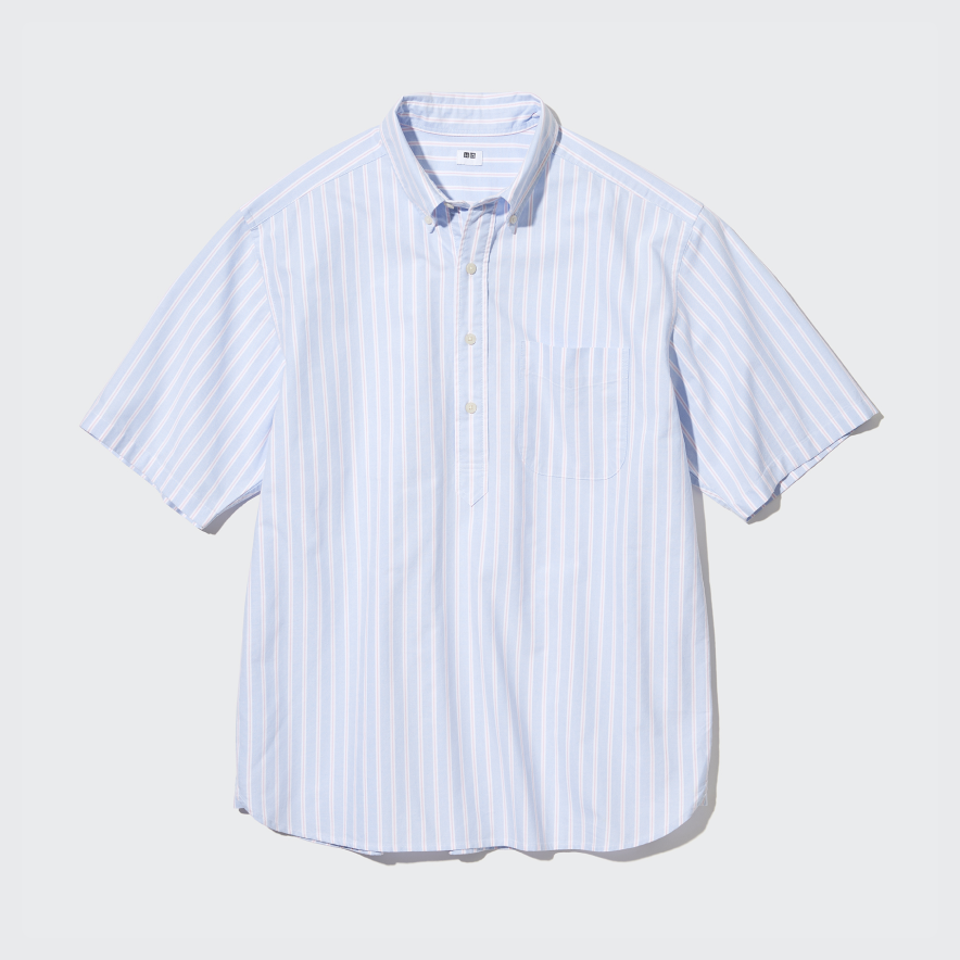 Camicia Oxford A Righe Maniche Corte