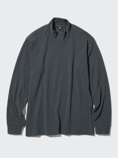 Stretch Fleece Mock Neck Long-Sleeve T-Shirt