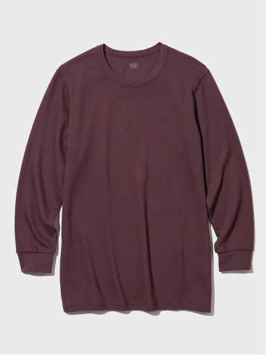 HEATTECH Cotton Waffle Crew Neck Long-Sleeve T-Shirt