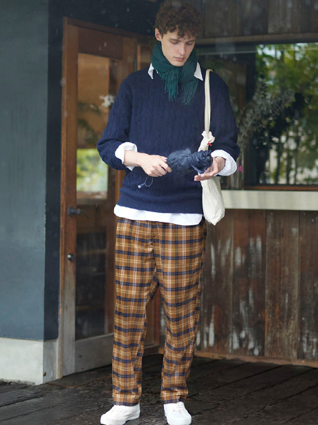 法蘭絨舒適九分褲(格紋/素色)