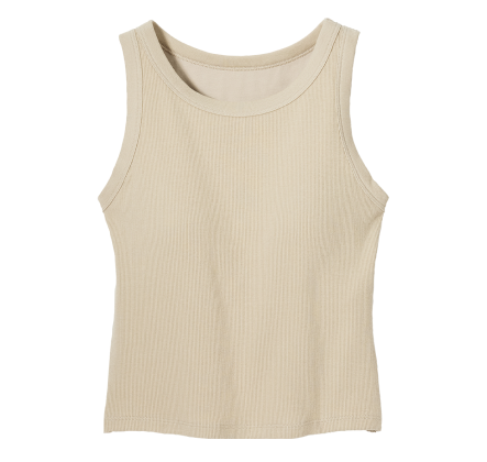 RIBBED CROPPED BRA SLEEVELESS TOP
