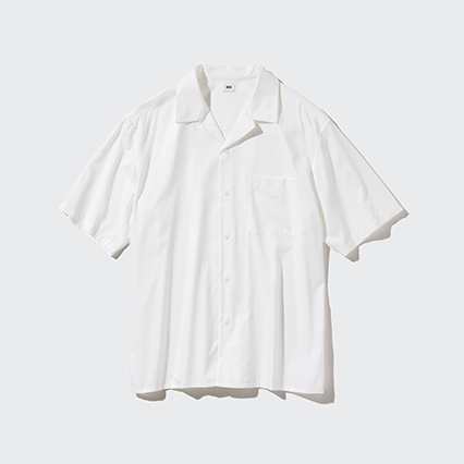 OPEN COLLAR SHORT SLEEVE SHIRT