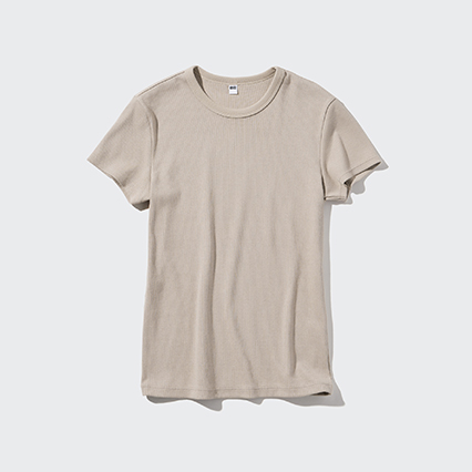 SOFT RIBBED CREW NECK SHORT SLEEVE T-SHIRT