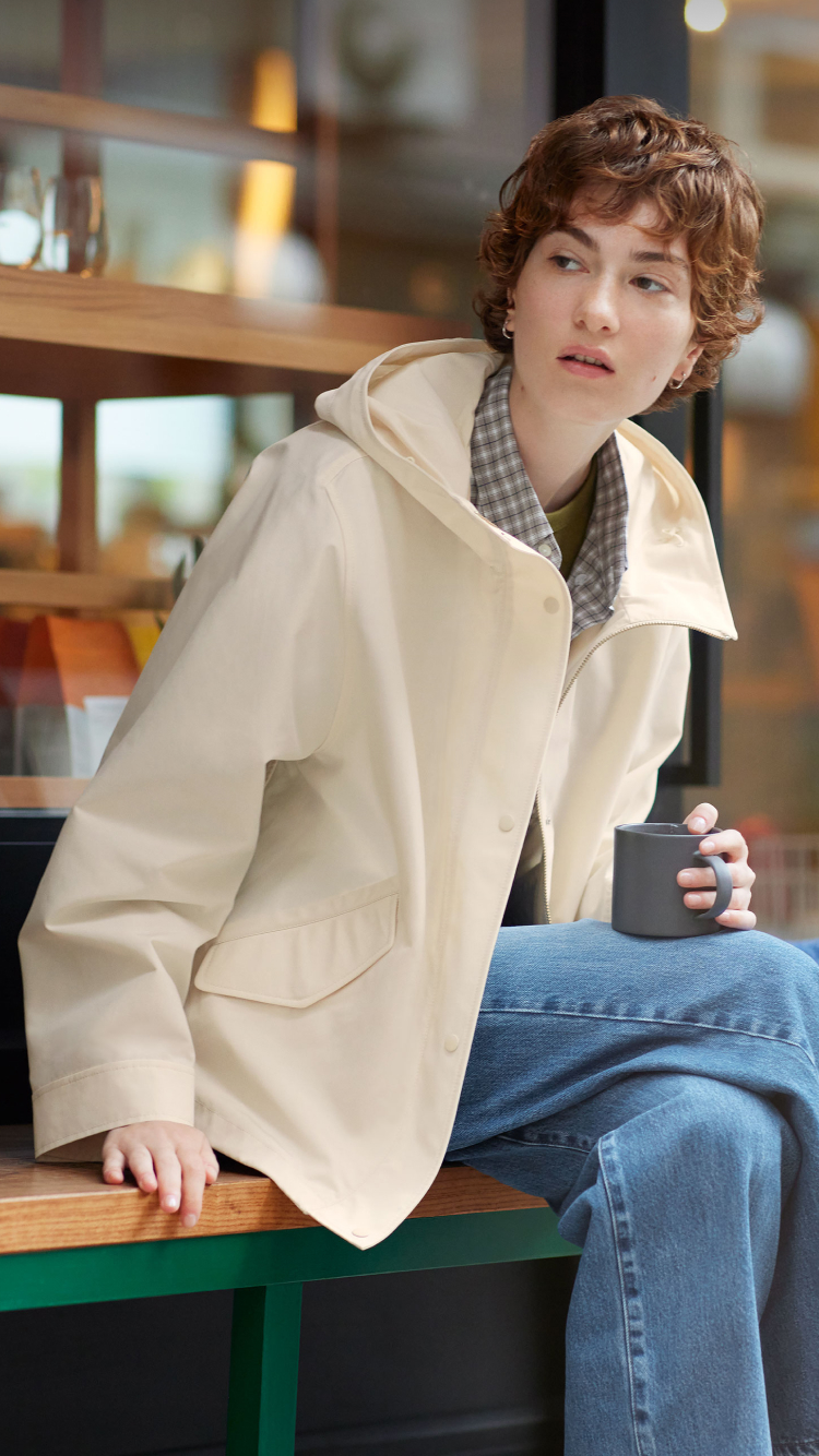 Hooded Drape Jacket in Double-Knit Jersey  Drape jacket, Knit jersey,  Blazer outfits for women