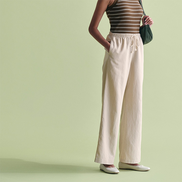 Dress up or down comfort inspired by loungewear.