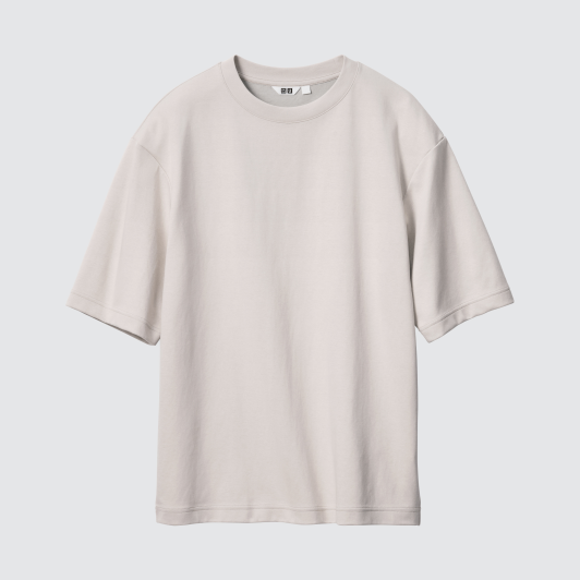 U AIRism Cotton Oversized Crew Neck Half-Sleeve T-Shirt
