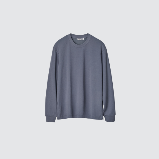 Uniqlo U AIRism Cotton Long Sleeve Crew Neck T-Shirt