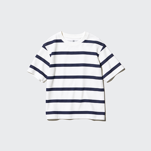 KIDS AIRism코튼스트라이프크루넥T