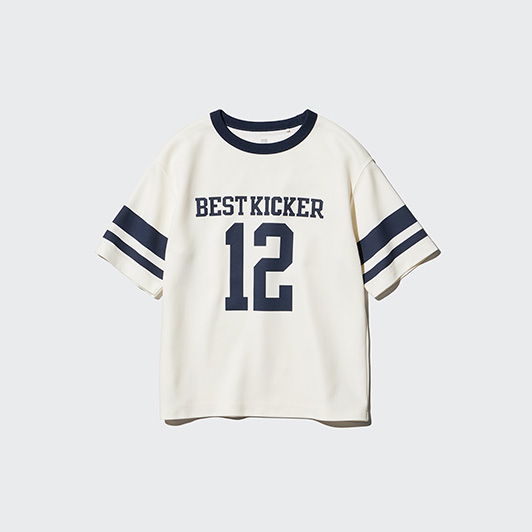 KIDS AIRism코튼그래픽크루넥T(라인)