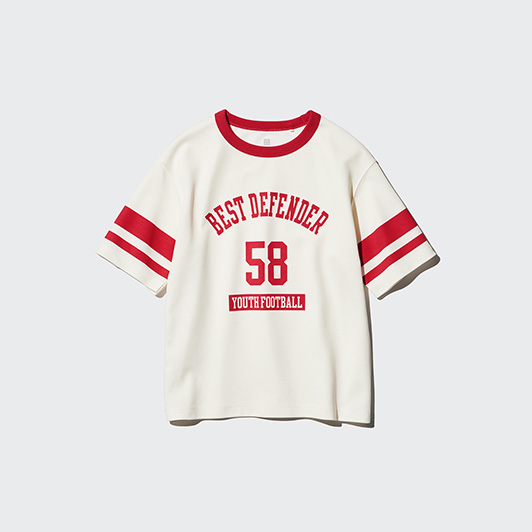 KIDS AIRism코튼그래픽크루넥T(라인)