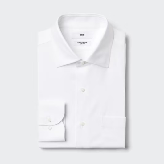 Super Non Iron Slim Fit Shirt | Long Sleeve Semi-Wide Collar