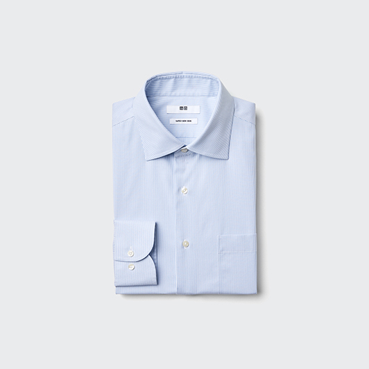 슈퍼논아이론셔츠(긴팔·세미와이드칼라)스트라이프