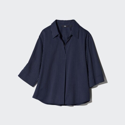 Rayon Skipper Collar Blouse 