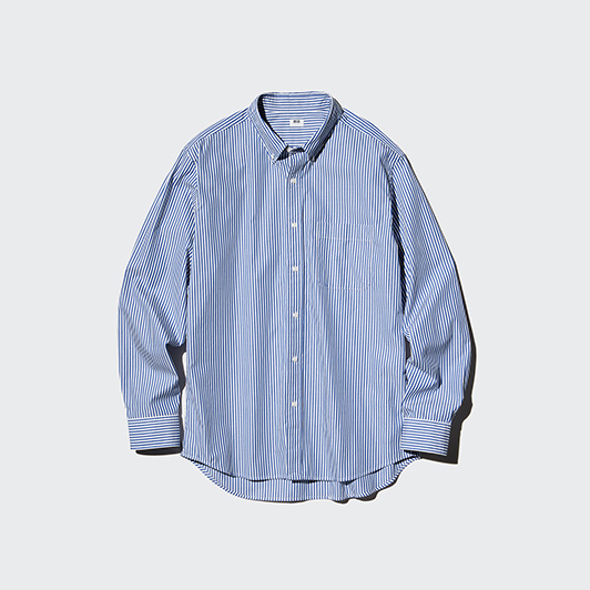 府綢襯衫(長袖)(格紋)