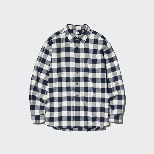 Flannel Regular Collar Long Sleeve Checked Shirt