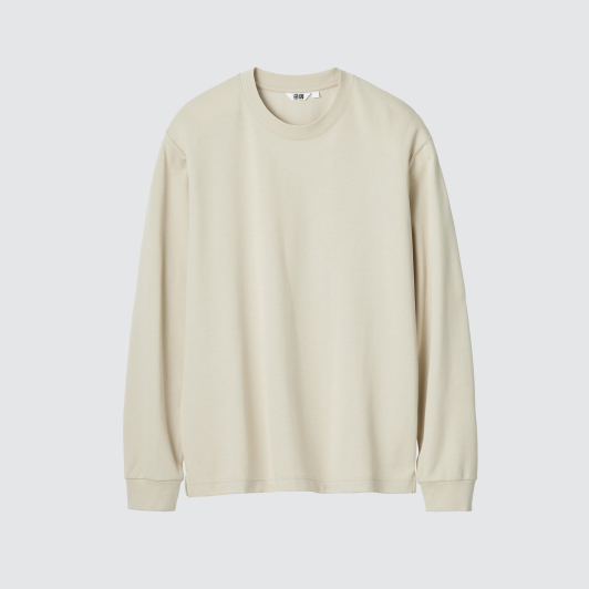AIRism Cotton Crew Neck Long Sleeve T-Shirt